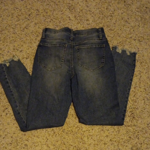 SO High Rise Distressed Blue Mom Jeans - Picture 3 of 6